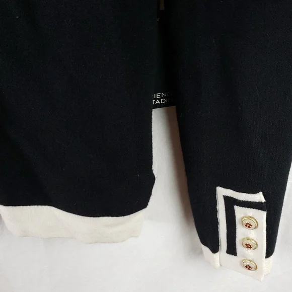 Adrienne Vittadini Women's Small Black & White Cardigan - Picture 6 of 11